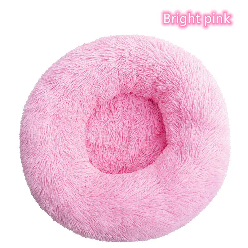 Ultra-Soft Plush Donut Cat Bed – Washable & Calming Pet Sleeping Nest for Cats & Small Dogs