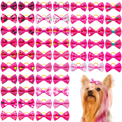 30PCS  Pet Dog Cat Puppy Grooming Bows Pet Hair Accessories Decorate Hair for Small Dog Hair Rubber Band Dog Supplier