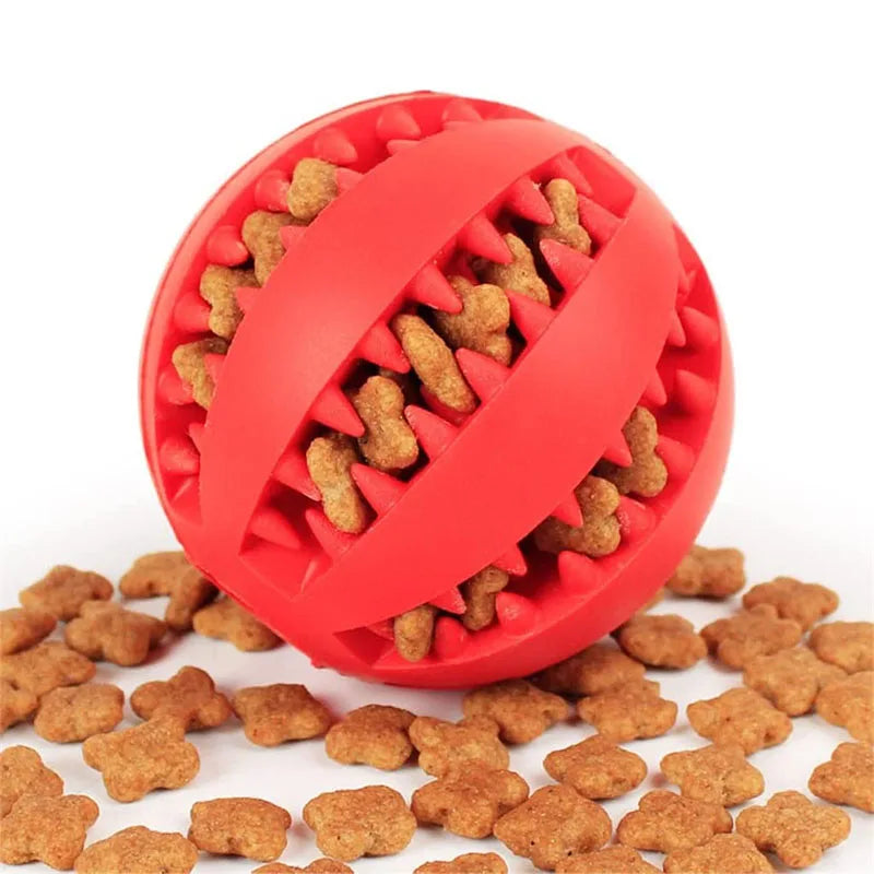 Interactive Rubber Dog Ball – Chewing Toy & Treat Dispenser for Puppies & Cats