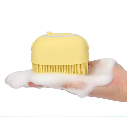 Silicone Dog Bath Brush Glove – 2-in-1 Shampoo Dispenser & Massage Tool