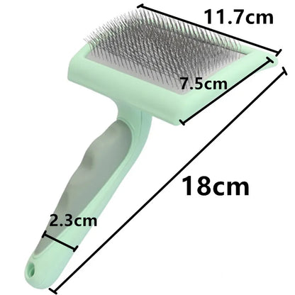 Stainless Steel Pet Grooming Brush – Shedding & Massage Comb for Dogs & Cats