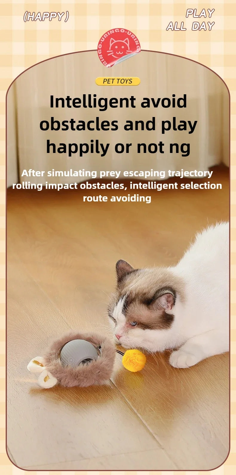 Automatic Rolling Cat Ball – Interactive Self-Moving Toy for Kittens & Cats