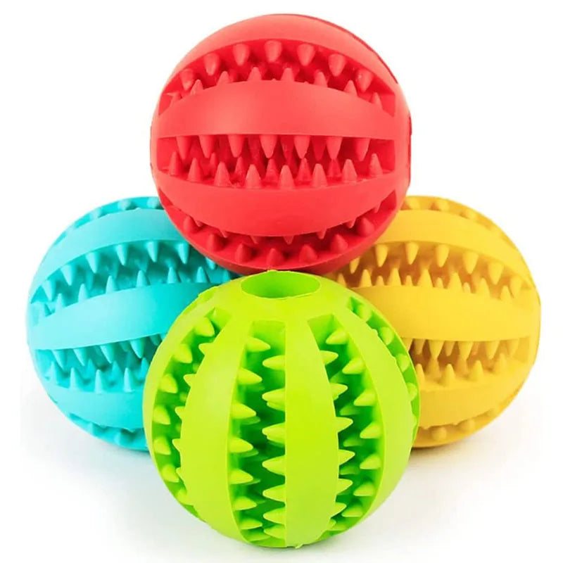 Interactive Rubber Dog Ball – Chewing Toy & Treat Dispenser for Puppies & Cats