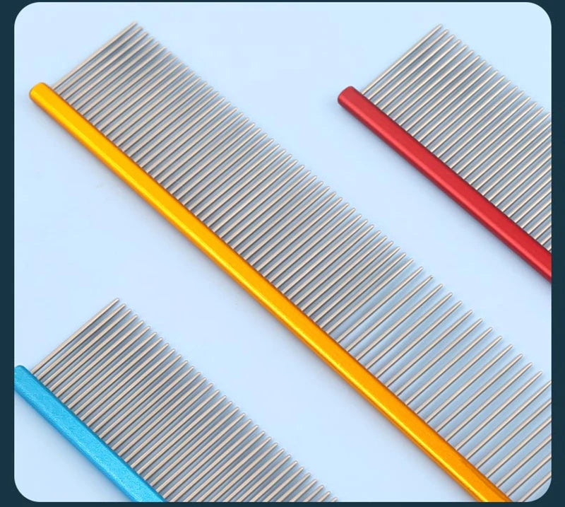 Lightweight Aluminum Pet Comb – Professional Grooming Tool for Dogs & Cats