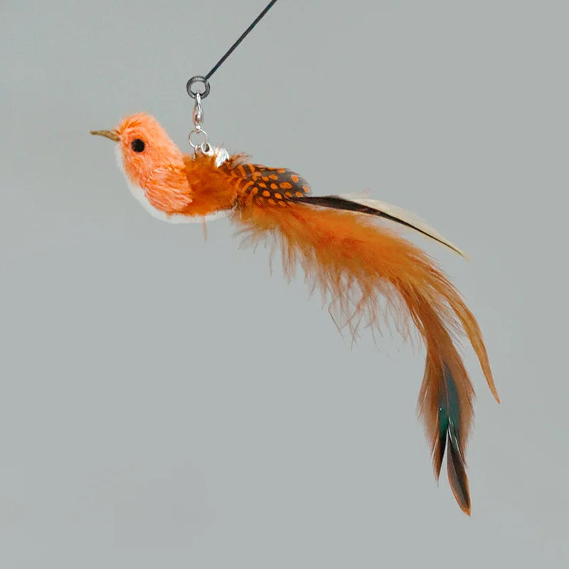 Interactive Feather Cat Wand – Hands-Free Suction Cup Toy with Bell