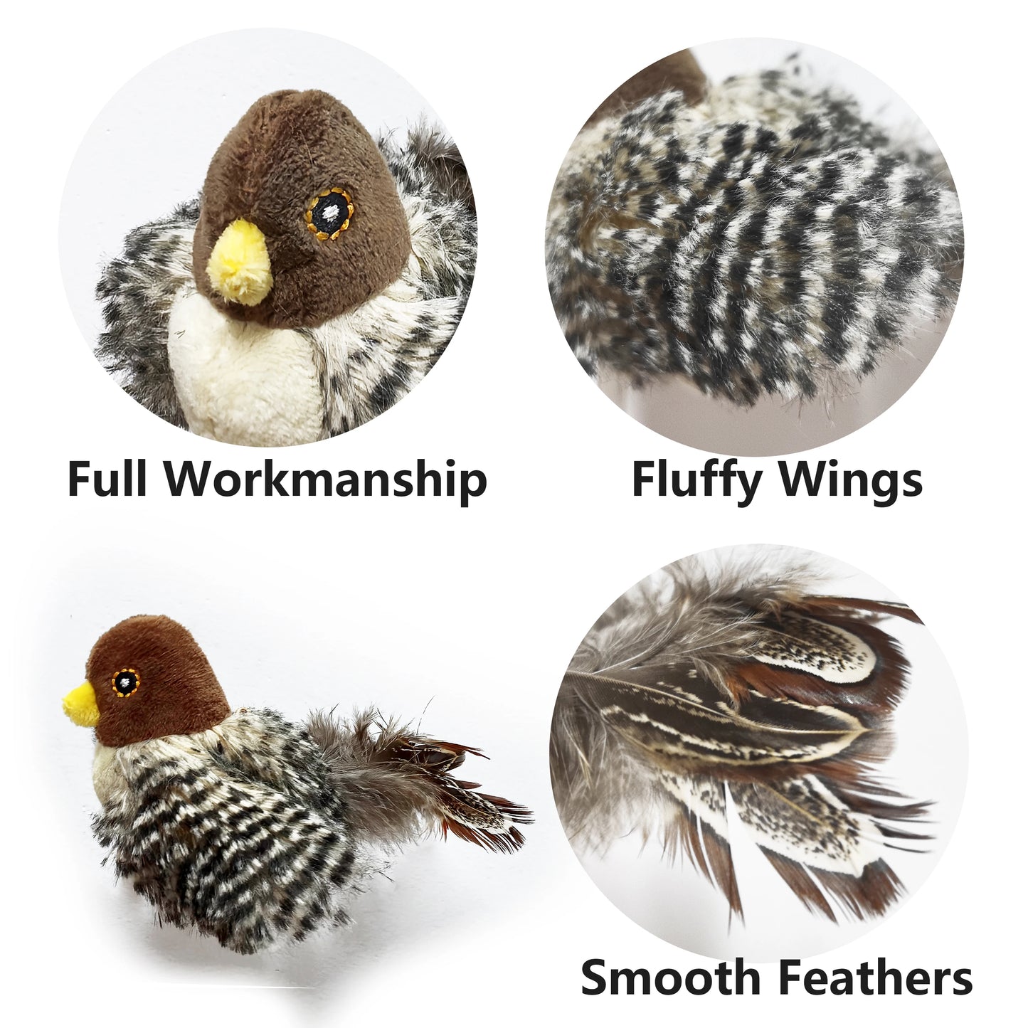 Interactive Chirping Bird Cat Toy – Electric Squeaky Plush with Feather & Catnip – Realistic Sound & Motion for Kitten Playtime