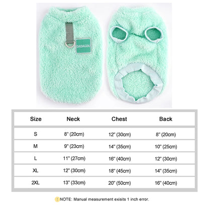 Warm Fleece Pet Sweater – Soft & Cozy Winter Vest for Small Dogs & Cats