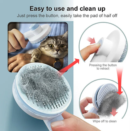 Self-Cleaning Cat Grooming Brush – Shedding & Hair Removal Comb for Pets