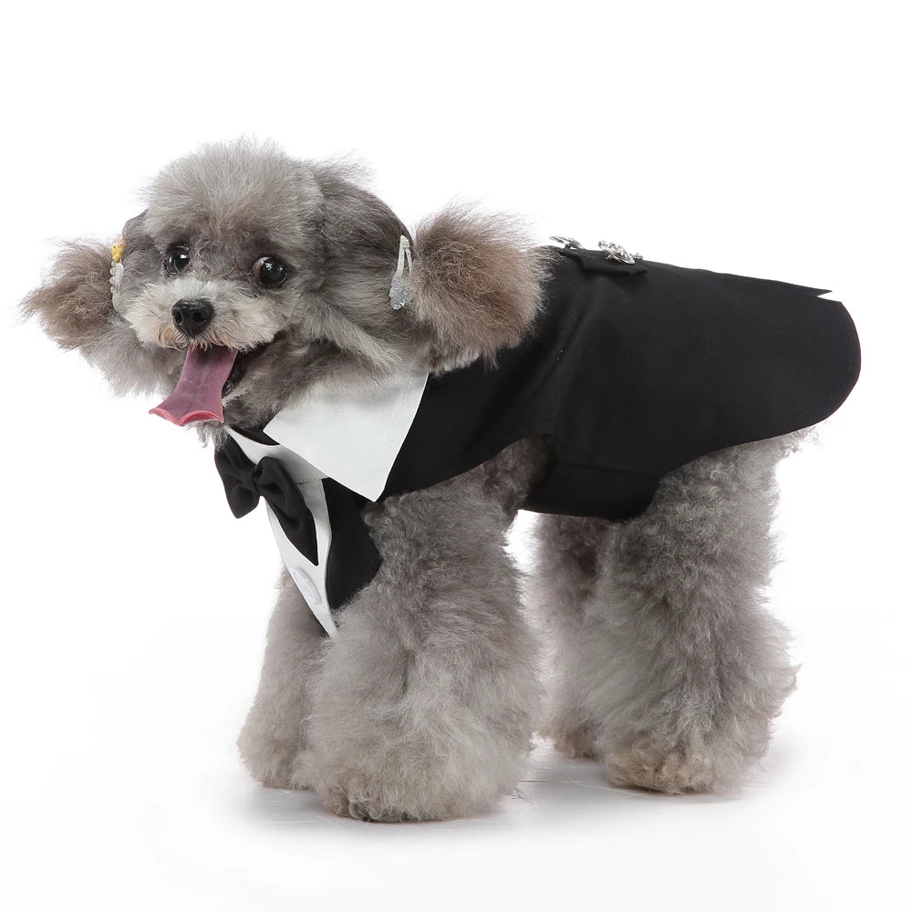 Formal Dog Tuxedo – Stylish Wedding & Party Outfit for Small & Medium Dogs