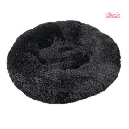 Ultra-Soft Plush Donut Cat Bed – Washable & Calming Pet Sleeping Nest for Cats & Small Dogs