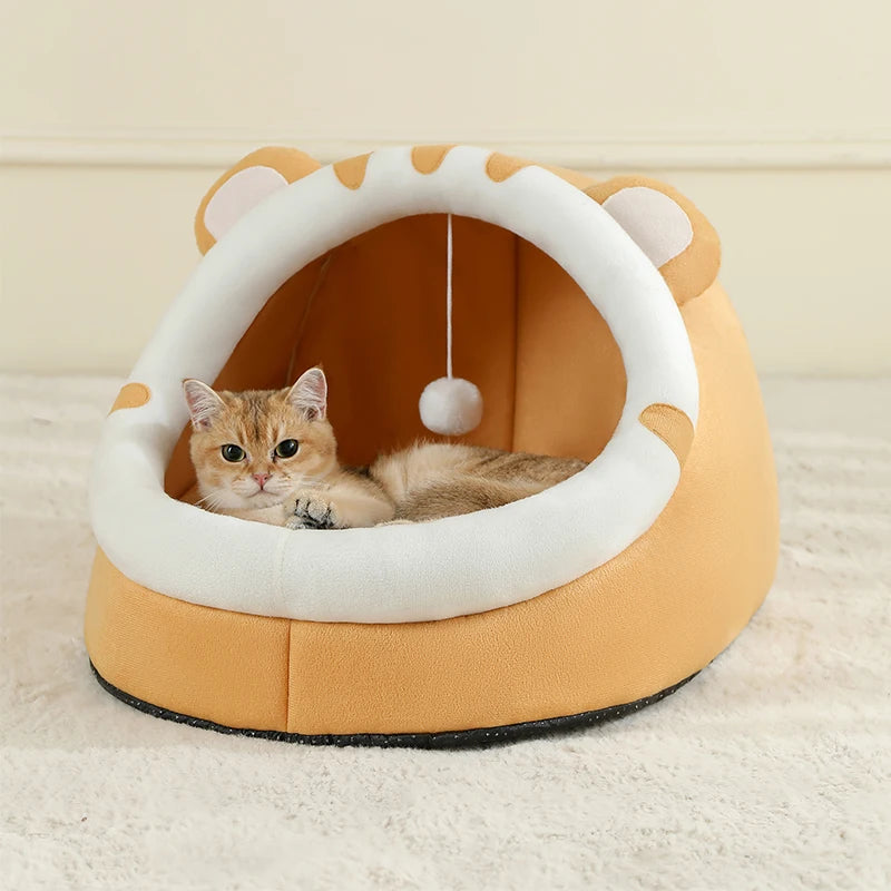 Cozy Cat Cave Bed – Warm Enclosed Sleeping House for Cats & Small Dogs