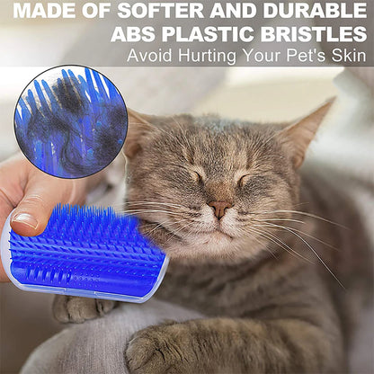 Self-Grooming Cat Scratcher & Massager – 2-in-1 Hair Removal & Scratching Brush