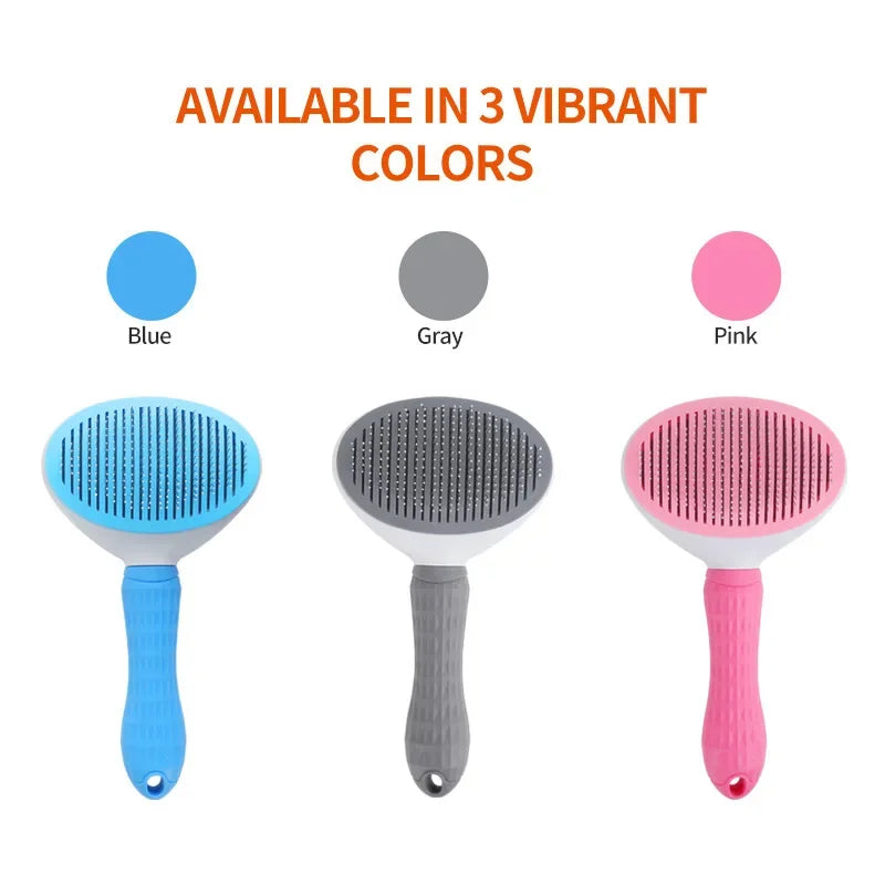 Stainless Steel Pet Grooming Brush – Hair Removal Comb for Long-Haired Dogs & Cats