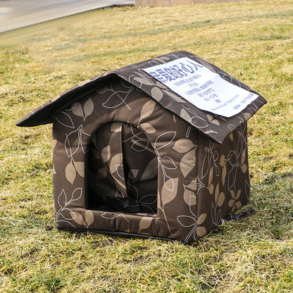 Waterproof Outdoor Cat House – Winter Warm Foldable Pet Tent for Small Dogs & Cats