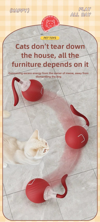 Automatic Rolling Cat Ball – Interactive Self-Moving Toy for Kittens & Cats