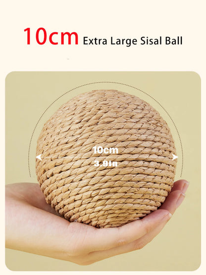 Interactive Sisal Cat Scratching Ball – 10CM Sounding Toy for Kittens & Teeth Cleaning