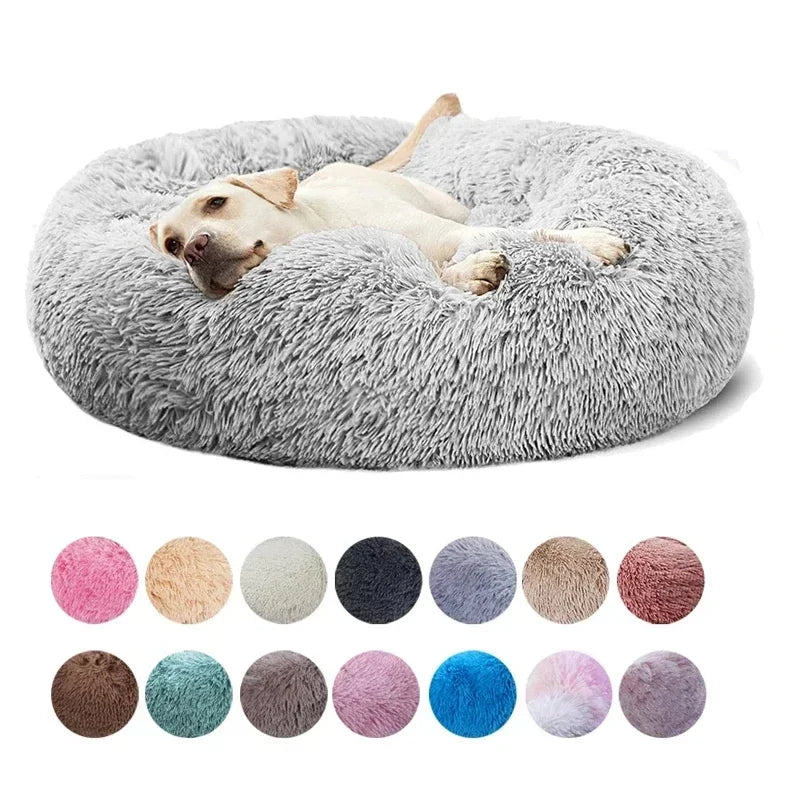 Ultra-Soft Plush Donut Cat Bed – Washable & Calming Pet Sleeping Nest for Cats & Small Dogs