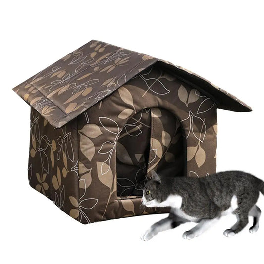 Waterproof Outdoor Cat House – Winter Warm Foldable Pet Tent for Small Dogs & Cats