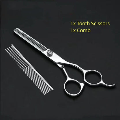 Professional Pet Grooming Scissors Set – Dog & Cat Hair Cutting & Trimming Tools