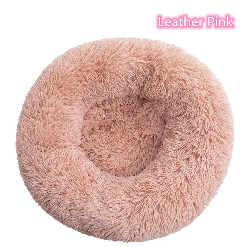 Ultra-Soft Plush Donut Cat Bed – Washable & Calming Pet Sleeping Nest for Cats & Small Dogs