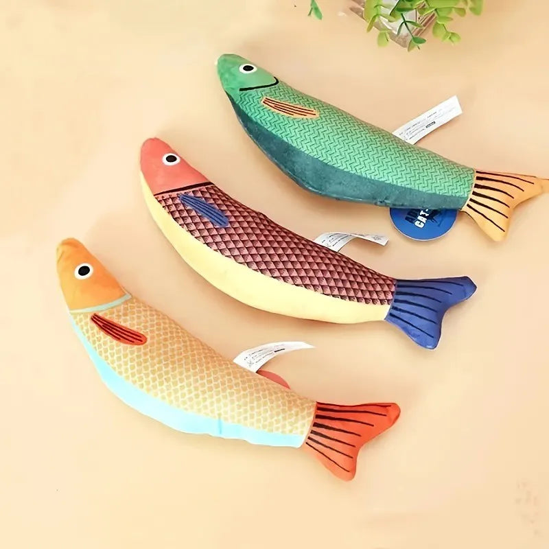 3D Realistic Fish Cat Toy – Interactive Catnip Plush Chew & Bite Pillow