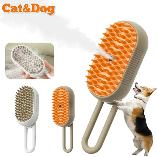 3-in-1 Steam Pet Grooming Brush – Spray, Massage & Hair Removal Comb for Cats & Dogs