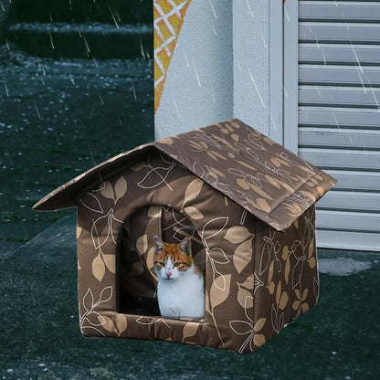 Waterproof Outdoor Cat House – Winter Warm Foldable Pet Tent for Small Dogs & Cats