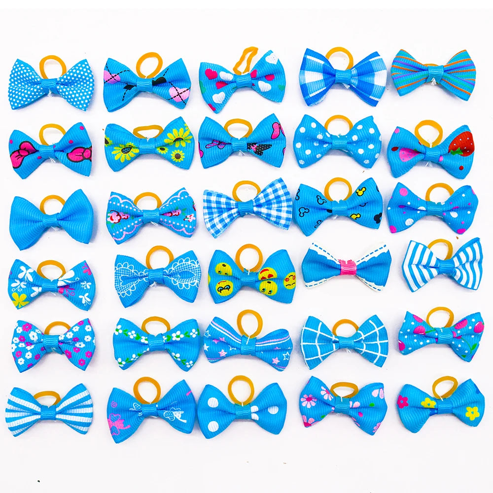 30PCS  Pet Dog Cat Puppy Grooming Bows Pet Hair Accessories Decorate Hair for Small Dog Hair Rubber Band Dog Supplier