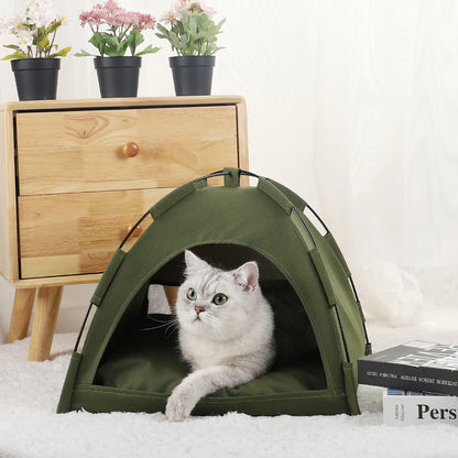 Cozy Pet Tent Bed – Warm Clamshell Sleeping Nest for Cats & Small Dogs