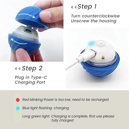 Smart Interactive Pet Ball – USB Rechargeable Automatic Moving Toy for Dogs & Cats