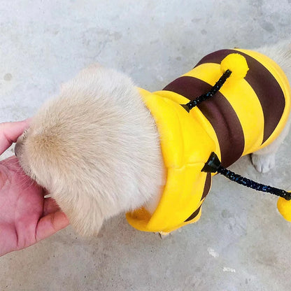 Adorable Bee Costume Hoodie – Soft Fleece Outfit for Dogs & Cats