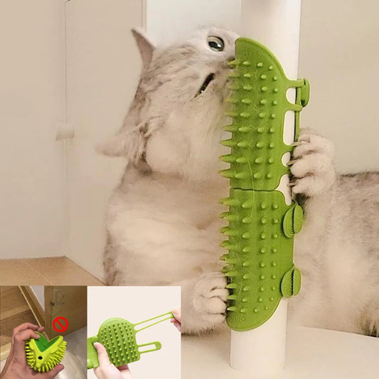 Self-Grooming Cat Brush – Wall-Mounted Corner Scratcher & Hair Removal Comb