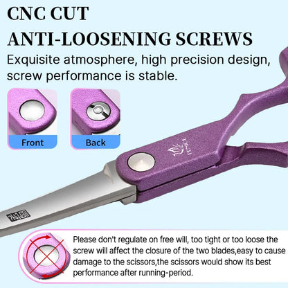 6.5'' Professional Pet Grooming Scissors – Curved & Thinning Shears Set