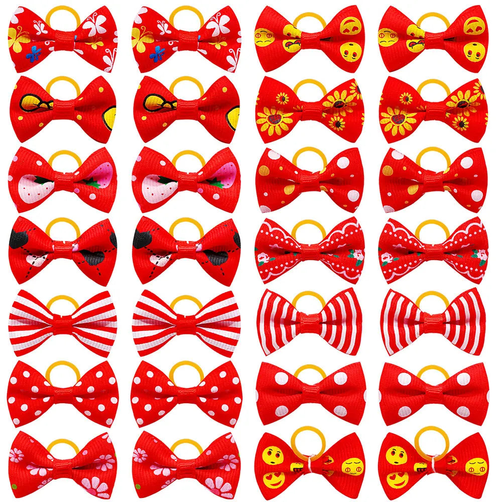 30PCS  Pet Dog Cat Puppy Grooming Bows Pet Hair Accessories Decorate Hair for Small Dog Hair Rubber Band Dog Supplier