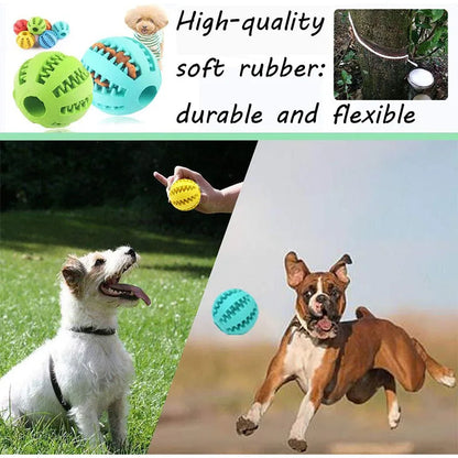 Interactive Rubber Dog Ball – Chewing Toy & Treat Dispenser for Puppies & Cats