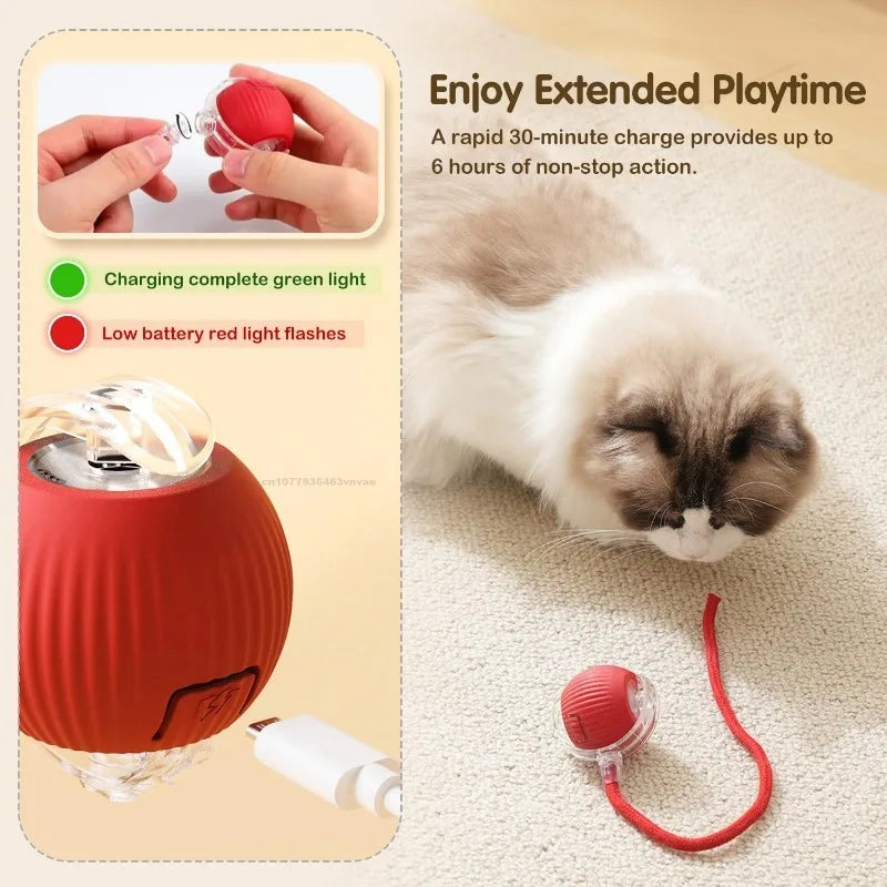 Automatic Rolling Cat Ball – Interactive Self-Moving Toy for Kittens & Cats