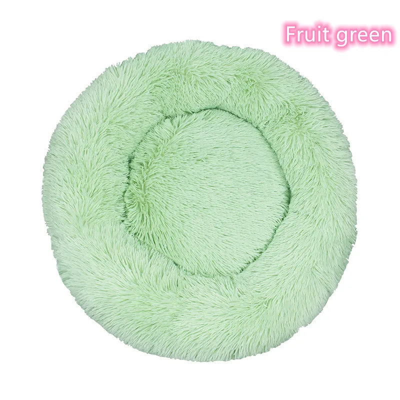 Ultra-Soft Plush Donut Cat Bed – Washable & Calming Pet Sleeping Nest for Cats & Small Dogs