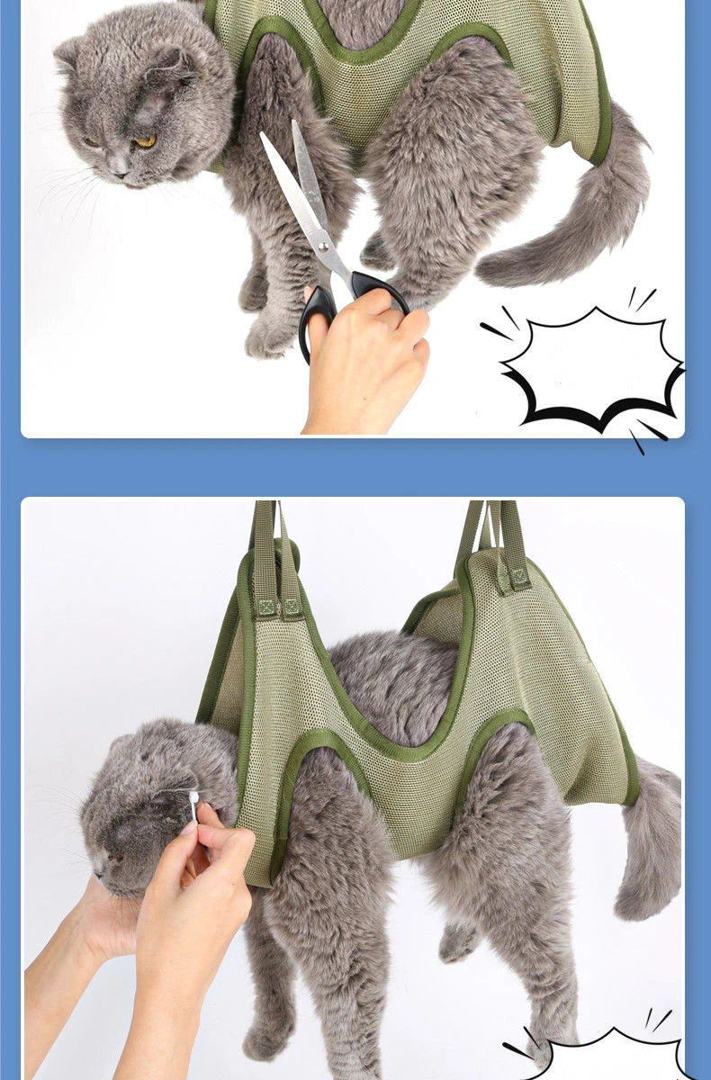 Cat Grooming Hammock – Anti-Scratch Restraint Bag for Nail Trimming, Bathing & Care