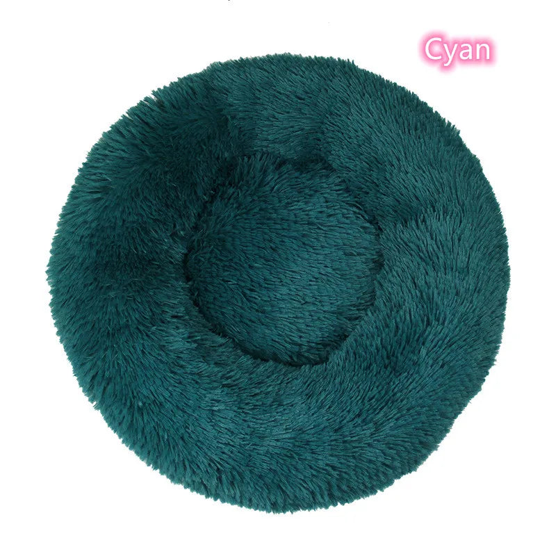 Ultra-Soft Plush Donut Cat Bed – Washable & Calming Pet Sleeping Nest for Cats & Small Dogs