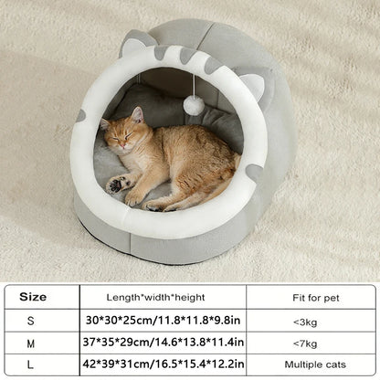 Cozy Cat Cave Bed – Warm Enclosed Sleeping House for Cats & Small Dogs