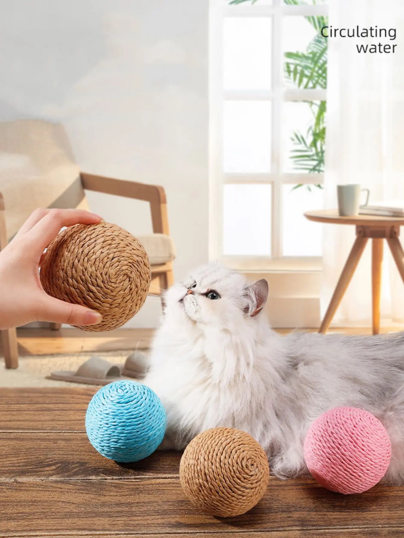 Interactive Sisal Cat Scratching Ball – 10CM Sounding Toy for Kittens & Teeth Cleaning