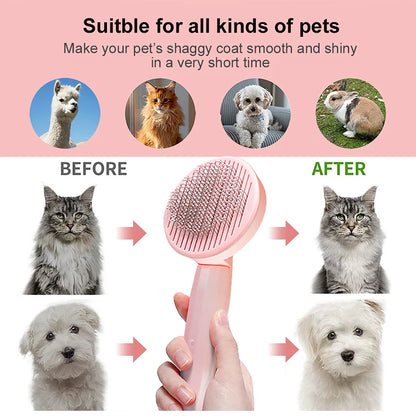 Self-Cleaning Cat Grooming Brush – Shedding & Hair Removal Comb for Pets