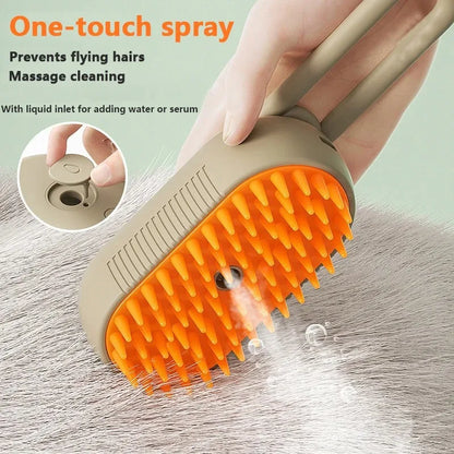 3-in-1 Steam Pet Grooming Brush – Spray, Massage & Hair Removal Comb for Cats & Dogs