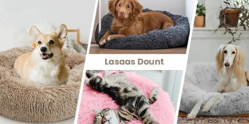 Ultra-Soft Plush Donut Cat Bed – Washable & Calming Pet Sleeping Nest for Cats & Small Dogs