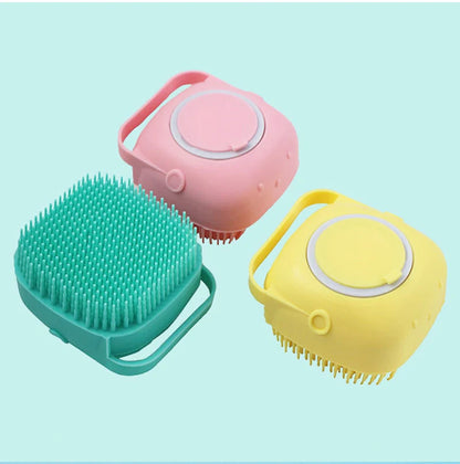 Silicone Dog Bath Brush Glove – 2-in-1 Shampoo Dispenser & Massage Tool