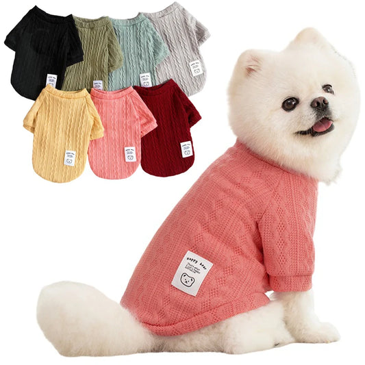 Dog Knitted Sweater Warm Puppy Clothes For Small Dogs Cats Vest Pet Clothing Chihuahua Apparel French Bulldog Costume Pug Coat